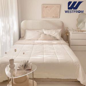 웨스트프롬 피오니 패브릭 라운드 헤드 침대 Q/K+바다 매트 Q