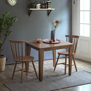 베스트리빙 공간활용 슬라이딩 확장형 아망떼 2인 원목 식탁 세트/의자 2개