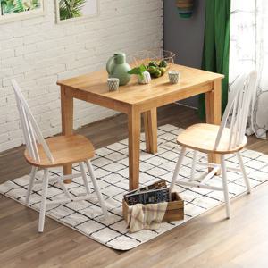 베스트리빙 공간활용 슬라이딩 확장형 윈저 2인 원목 식탁 세트/의자 2개