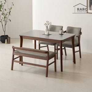 라로퍼니처 위니 1250 포세린 세라믹 4인 식탁 세트 (식탁+의자2+벤치1)