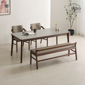 라로퍼니처 위니 1900 포세린 세라믹 6인 식탁 세트 (식탁+의자2+벤치1)