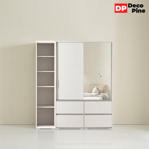 데코파인 디나 슬라이딩 옷장 1600 F세트 미닫이 거울 서랍 오픈