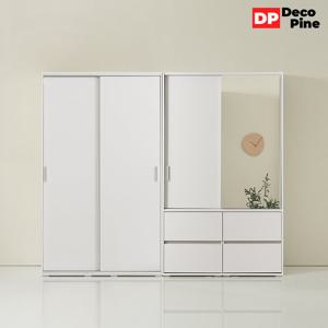 데코파인 디나 슬라이딩 옷장 2400 X세트 서랍형 거울 슬라이드