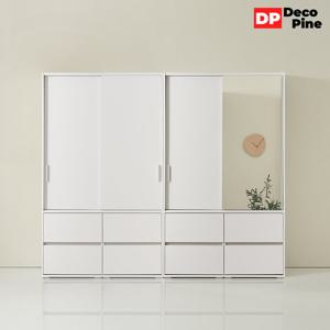 데코파인 디나 슬라이딩 옷장 2400 Z세트 서랍형 거울 슬라이드