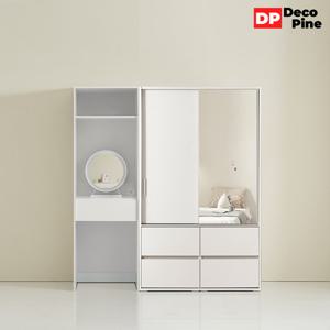 데코파인 디나 슬라이딩 옷장 1800 L세트 화장대 거울 서랍형