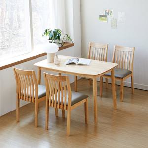 베스트리빙 아슬란 제시 4인(1200) 원목 테이블 식탁 세트/의자 4개
