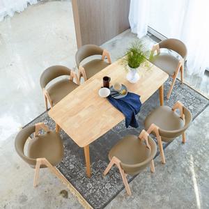 베스트리빙 아슬란 하프 6인(1500) 원목 테이블 식탁 세트/의자 6개