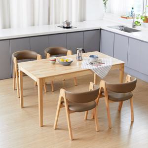 베스트리빙 바로스 하프 4인(1600) 원목 식탁 테이블 세트/의자 4개