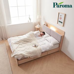 파로마 베이 라토 LED 3서랍수납형 독립CL텍스 Q 침대 ODM0094