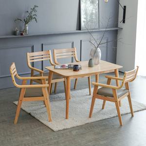 베스트리빙 아슬란 마티나 4인(1200) 원목 테이블 식탁 세트/의자 4개