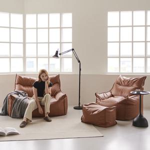 아로미가구 블리스 기능성 가죽 2인용 빈백 소파