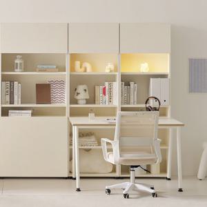 나무뜰 에듀S 공부방 LED 학생 책장 책상 6단 2000세트 DWF084C (착불)