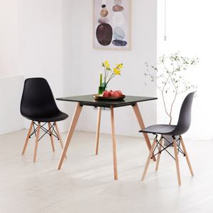 베스트리빙 에펠 윌리 사각형 2인용 원목 카페 인테리어 식탁세트/의자 2개