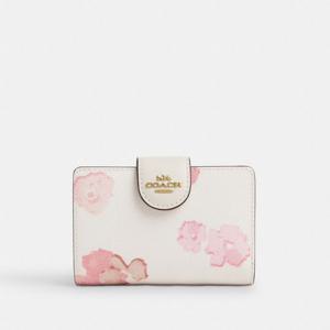 코치 CR792-IMCAH 플로럴 프린트 미디엄 코너 지퍼 지갑