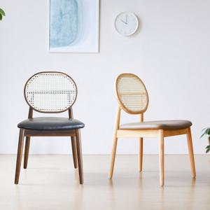 베스트리빙 차드 인테리어 카페 라탄 원목 식탁 의자 2개