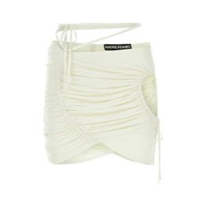 안드레아다모 여성 화이트 미니 비스코스 스커트 ADSS23SK03315473 0474