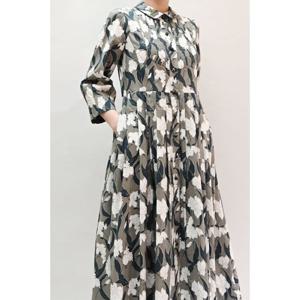 [비꼴리끄(여성)]코튼 핀턱 라운드카라 원피스 B242WO1060