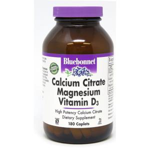 블루보넷 뉴트리션 칼슘 시트레이트 마그네슘 플러스 비타민 D3 180 캡슐