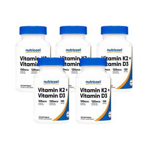 5개X  뉴트리코스트  비타민K2  D3  100mcg  5000IU  120소프트젤