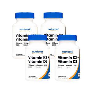 4개X  뉴트리코스트  비타민K2  D3  100mcg  5000IU  120소프트젤