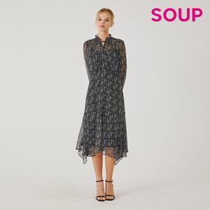 [SOUP]셔링 디테일 프린트 원피스 SA8OP31
