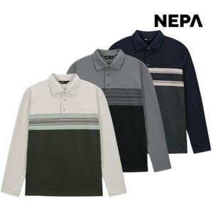 네파 남성 카라티 등산티셔츠 스트라이프 기모 폴로티 7K55263