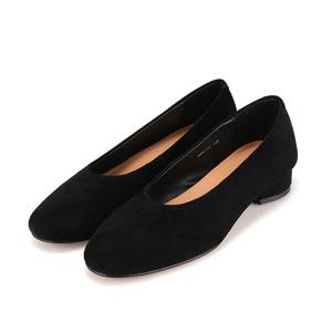 [바바라(슈즈)]둥근 스퀘어토 포인트 베이직 데일리 플랫슈즈 BBH536-BK