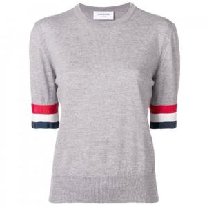 톰 브라운 여성용 라이트 그레이 래브 커프 파인 메리노 티셔츠 FKA205A 00014 055