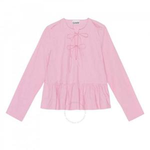 가니 오키드 스모크 타이 스트링 페플럼 블라우스 F8515-787