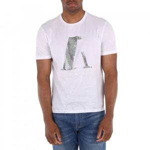 엠포리오 아르마니 시퀸 로고 코튼 티셔츠 인 화이트 3H1T6W-1JQ3Z-0100