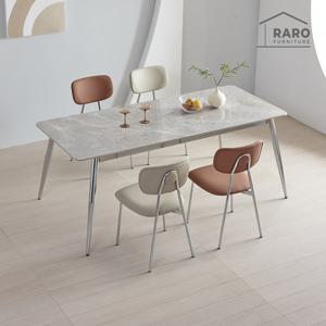 플리츠 1800 양면 포세린 세라믹 6인 식탁 세트 (식탁+의자4)