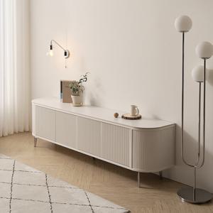 나무뜰 템스 라운드 템바보드 세라믹 수납 거실장 2000 CNG902C (착불)