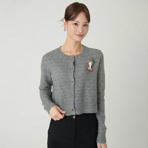 [SATIN] 와펜 포인트 니트 가디건 O244T979