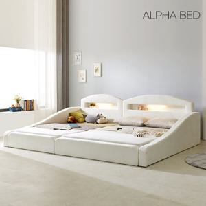 알파침대 스테이 LED 패브릭 저상형 패밀리 침대프레임 SS+SS