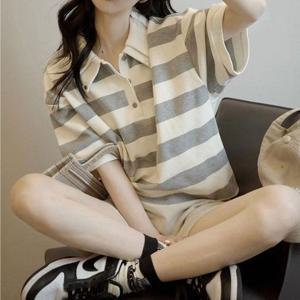 칼라반팔 스트라이프 더블 폴로 반팔 셔츠 MFNC 040103