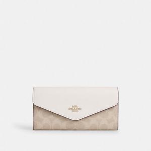 코치 엔벨롭 지갑 시그니처 캔버스 CX160-IMXDM 샌드/ 체크