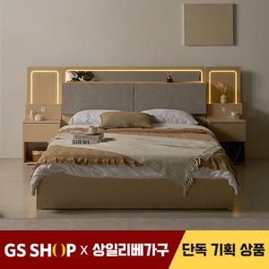 [특가]상일리베가구 호텔 밀라노 LED 거울 수납 침대SET+본넬매트 SS(수퍼싱글)