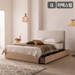 [삼익가구]빌라드 패브릭 호텔 수납침대(라텍스탑 7존 독립스프링 매트리스-퀸)