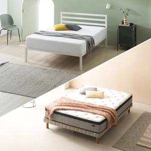 [지누스침대][Q] 1500H 화이트 침대SET / 컴포트 서포트 하이브리드 30cm 침대 세트 프레임 퀸