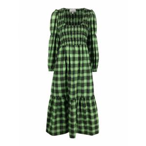[GANNI] 여성 맥시 Checerboard 원피스 F7537484 그린 /8