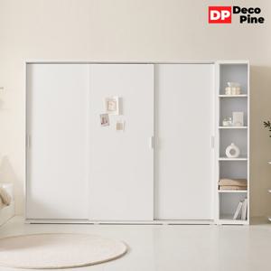 데코파인 그란 슬라이딩 2800 X세트 옷장 오픈선반장 안방 신혼