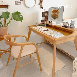 올쏘 마인 선반형 고무나무 원목책상 컴퓨터책상 테이블 1200