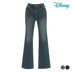 [디즈니골프]여성 캐릭터 자수 부츠컷 기모 청바지 데님 팬츠 DO4LPJ032