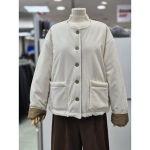 밀스튜디오 세이브존04 오버핏 라운드 골덴 밑단스트링 패딩재킷 LR2PDS101