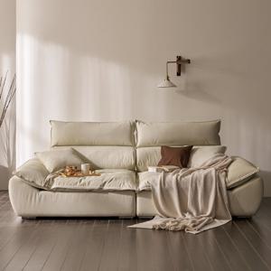 안목 청신 와이드 가죽 3인용 소파