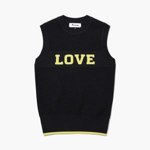 [르꼬끄골프] 여성 레터링 포인트 라운드넥 니트 베스트 (GQ122LKV21)