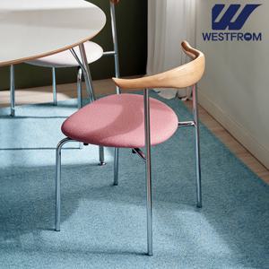 웨스트프롬 라떼 오크 원목 패브릭 체어세트 (2개)