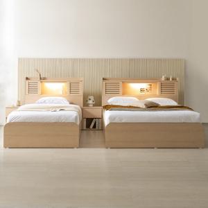 상일리베가구 팔레트 LED 수납 트윈침대 프레임 SS+Q