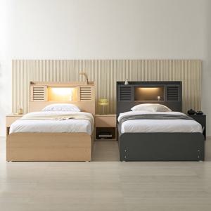 상일리베가구 팔레트 LED 수납 트윈침대 프레임 SS+SS