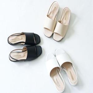 국내제작 201 로우힐 토오픈 슬링백 샌들